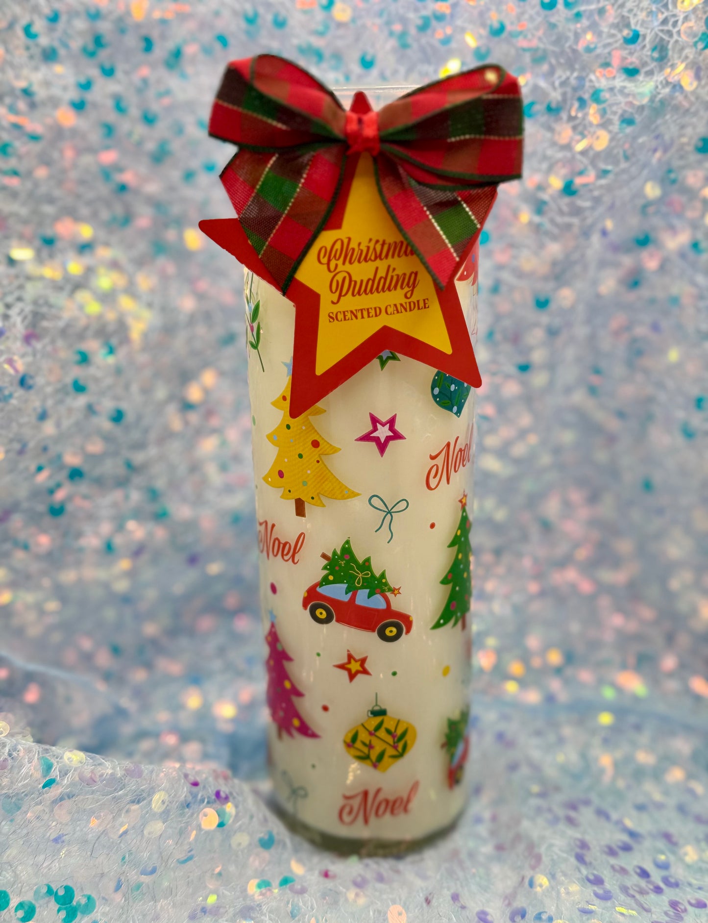 Christmas Pudding Festive Tube Candle