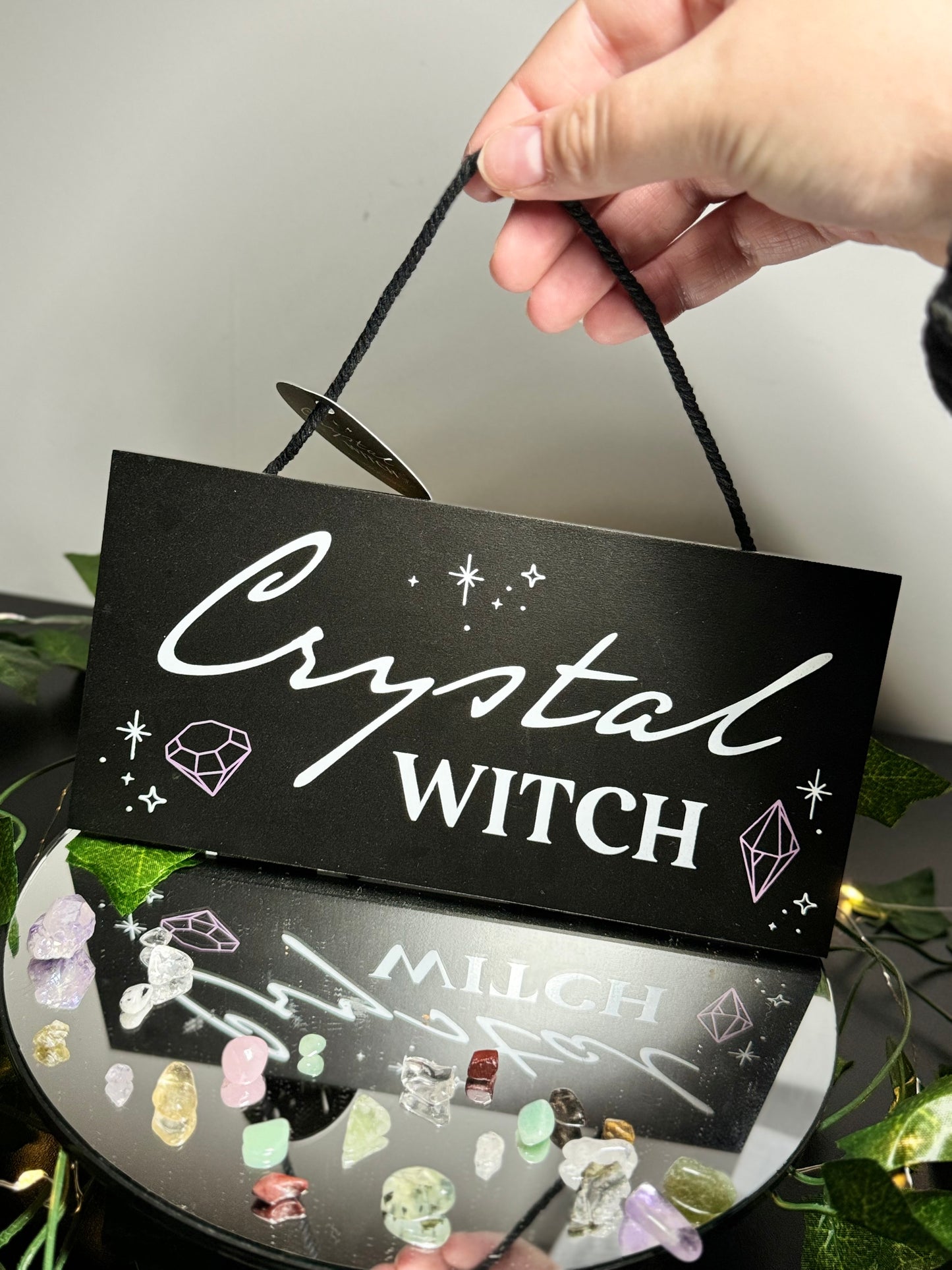 Crystal Witch hanging sign