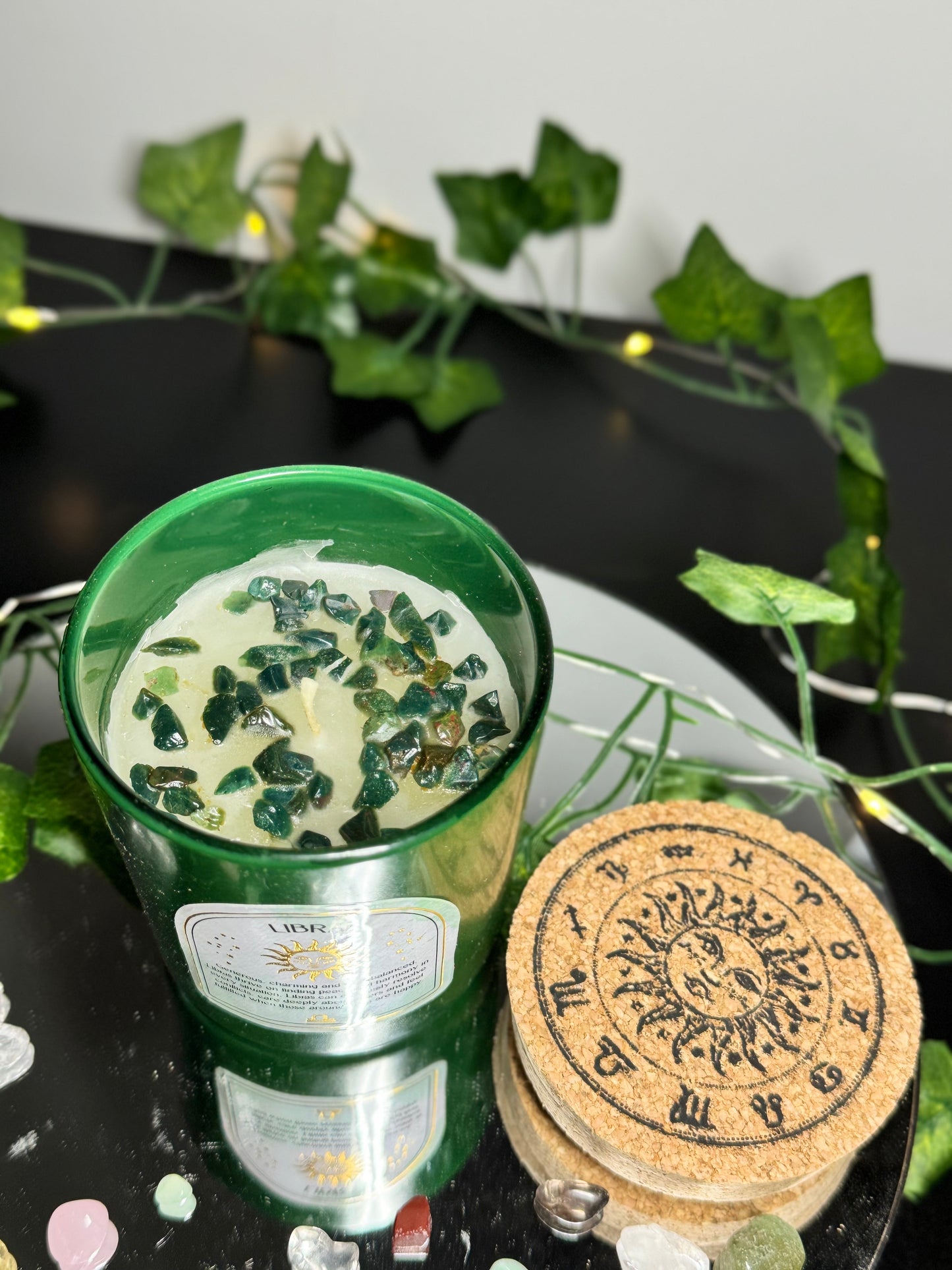 Libra Gemstone Crystal Chip Candle