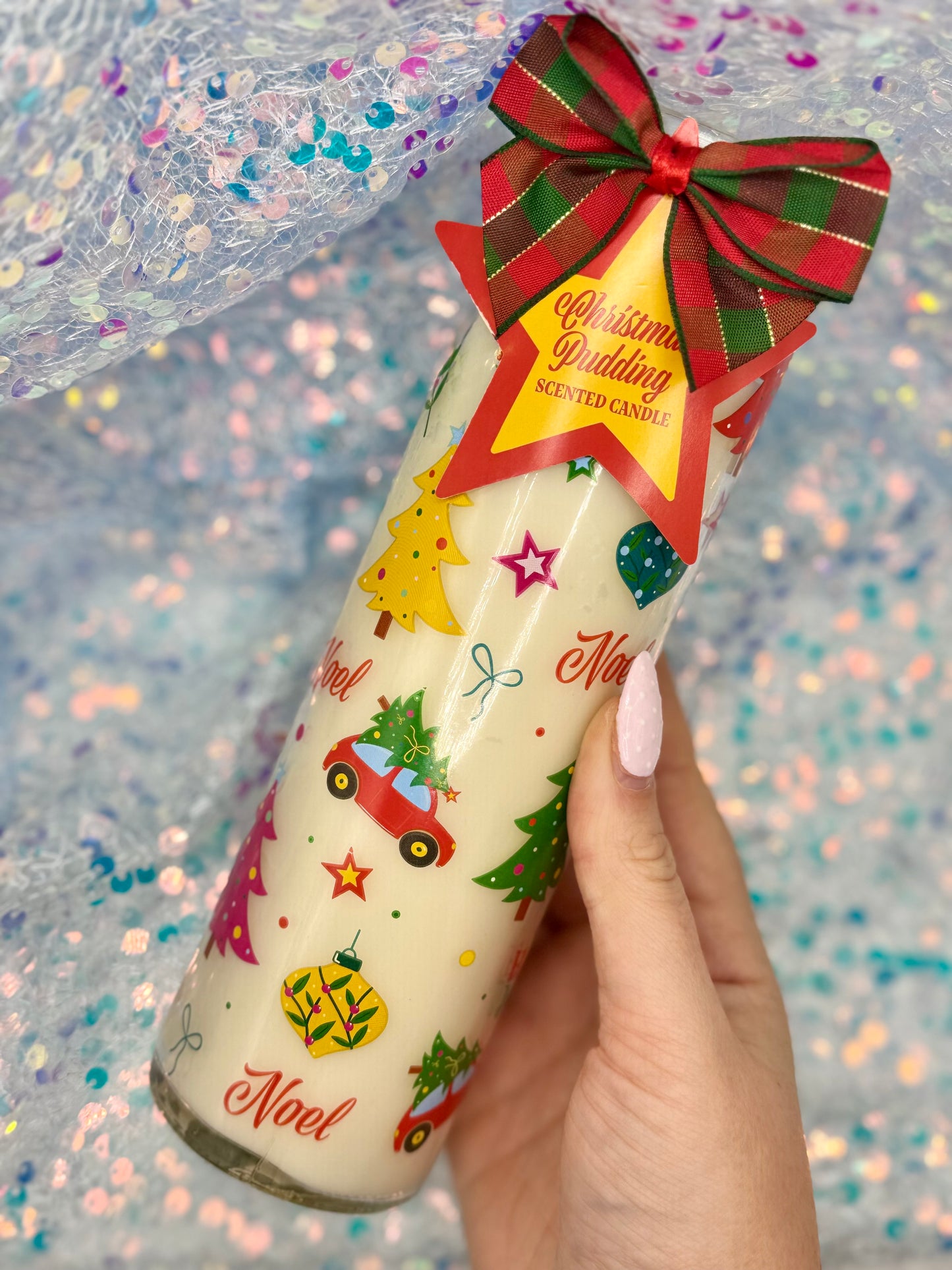 Christmas Pudding Festive Tube Candle