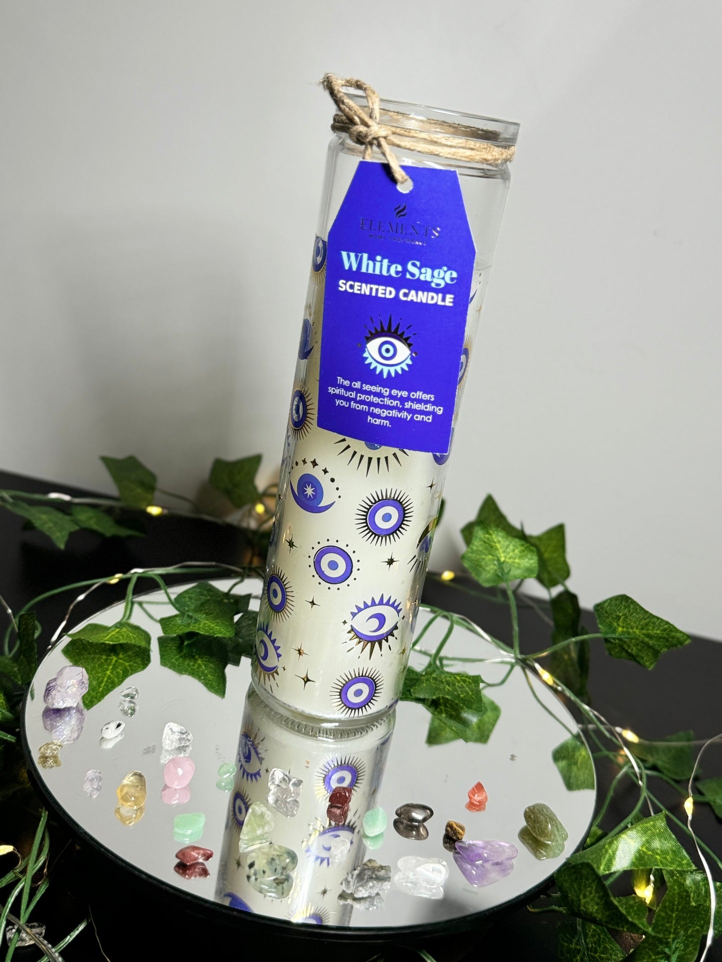 All Seeing Eye White Sage Tube Cande