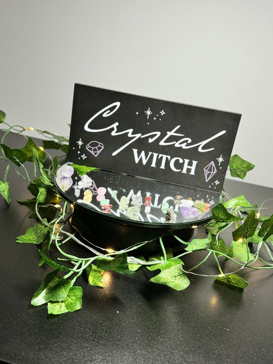 Crystal Witch hanging sign