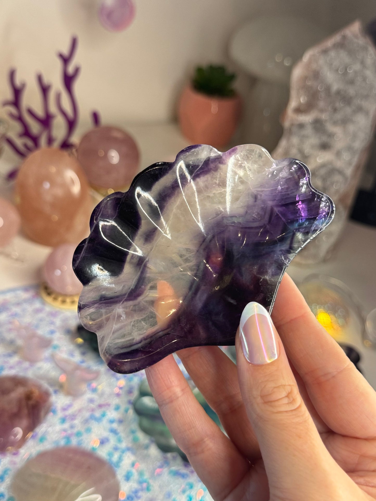 Fluorite Seashell Dish