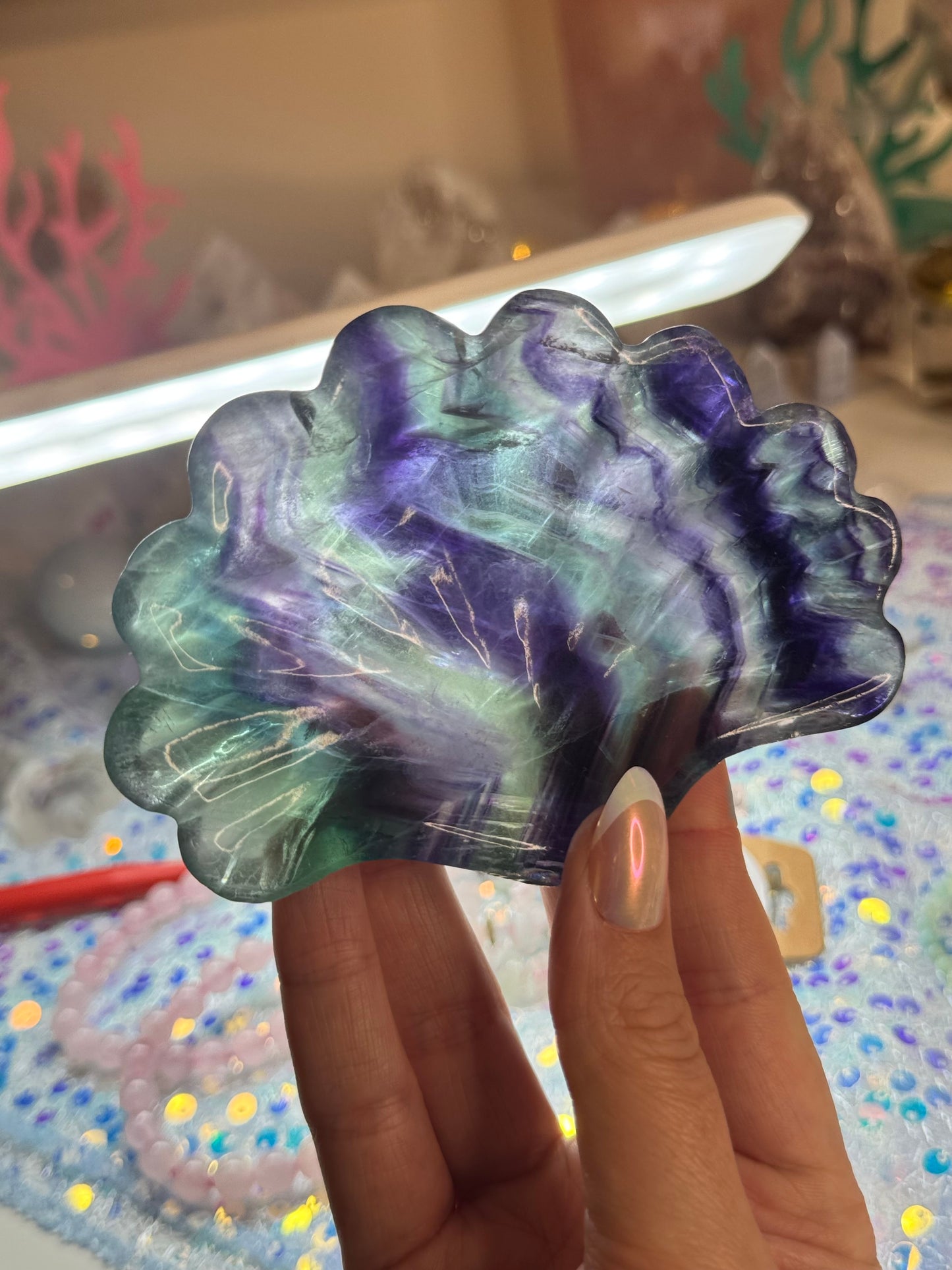 Fluorite Seashell Dish