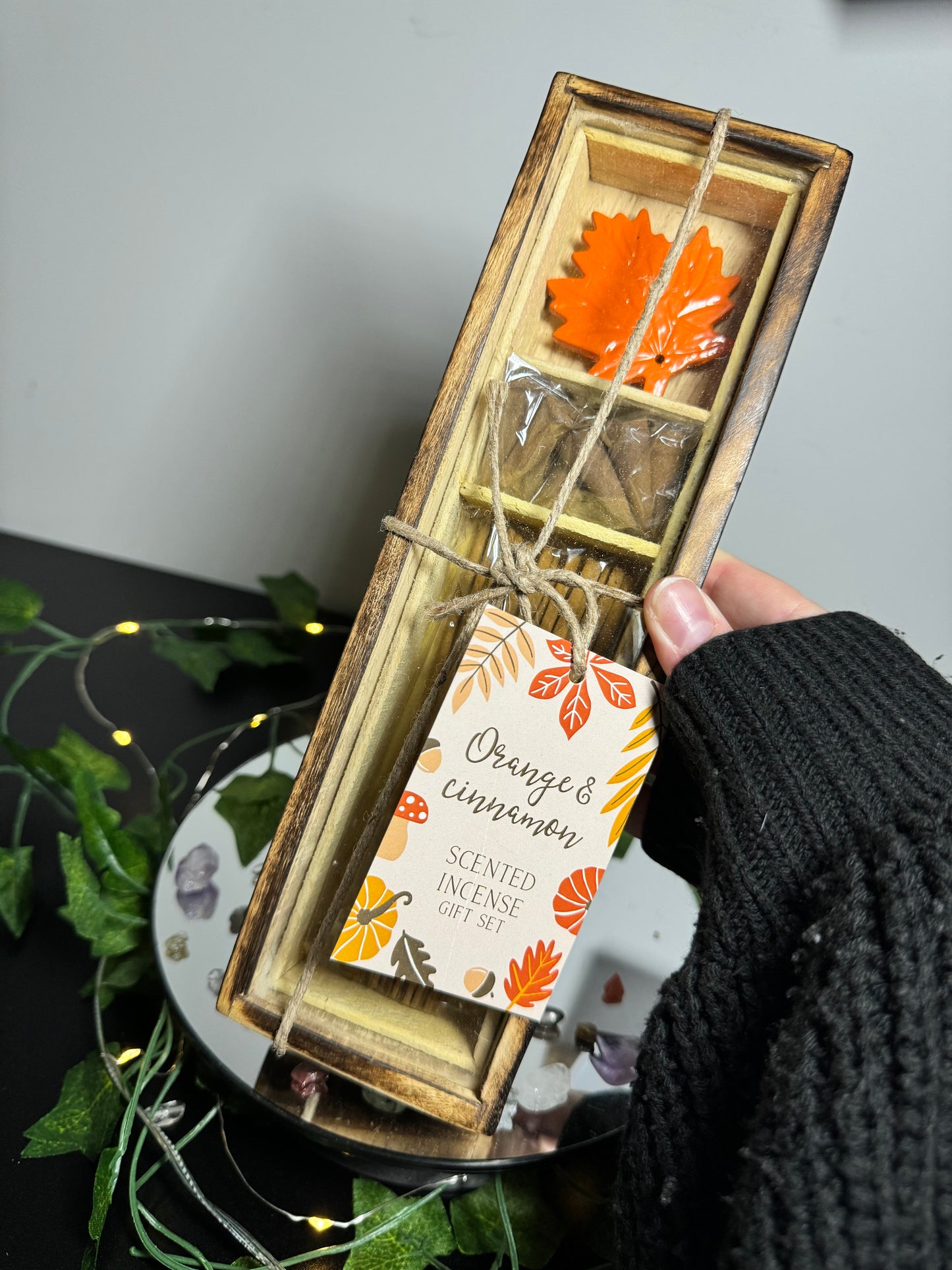 Autumn Leaf Orange and Cinnamon Incense Gift Set