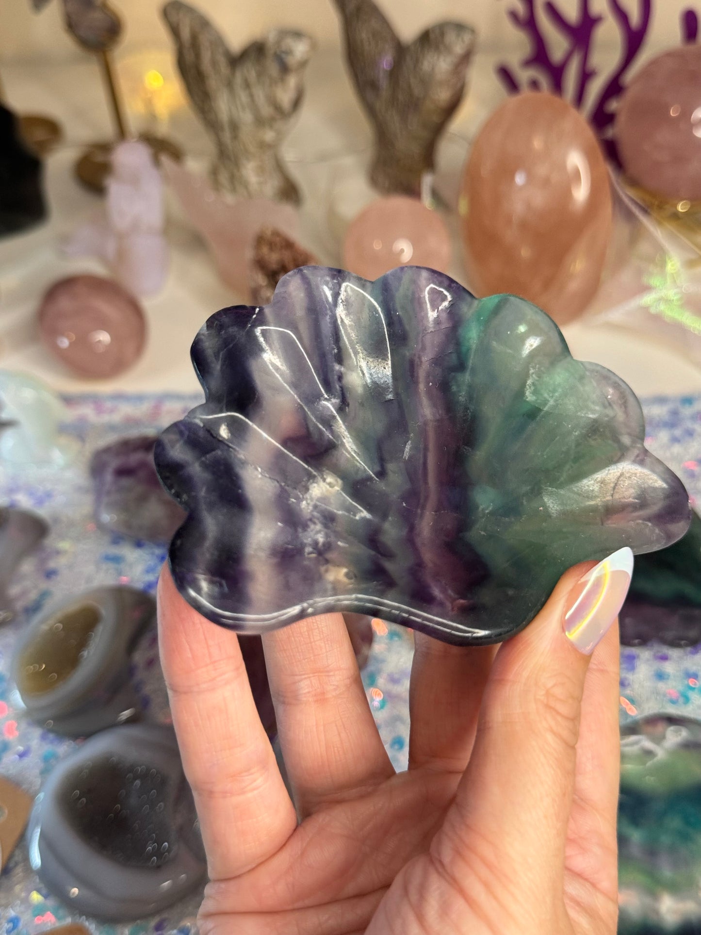 Fluorite Seashell Dish