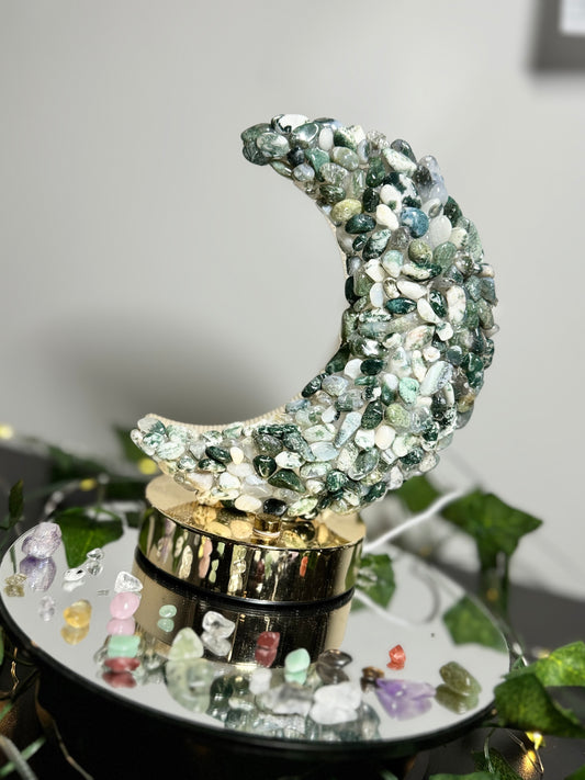 Moss Agate Chip Moon Light