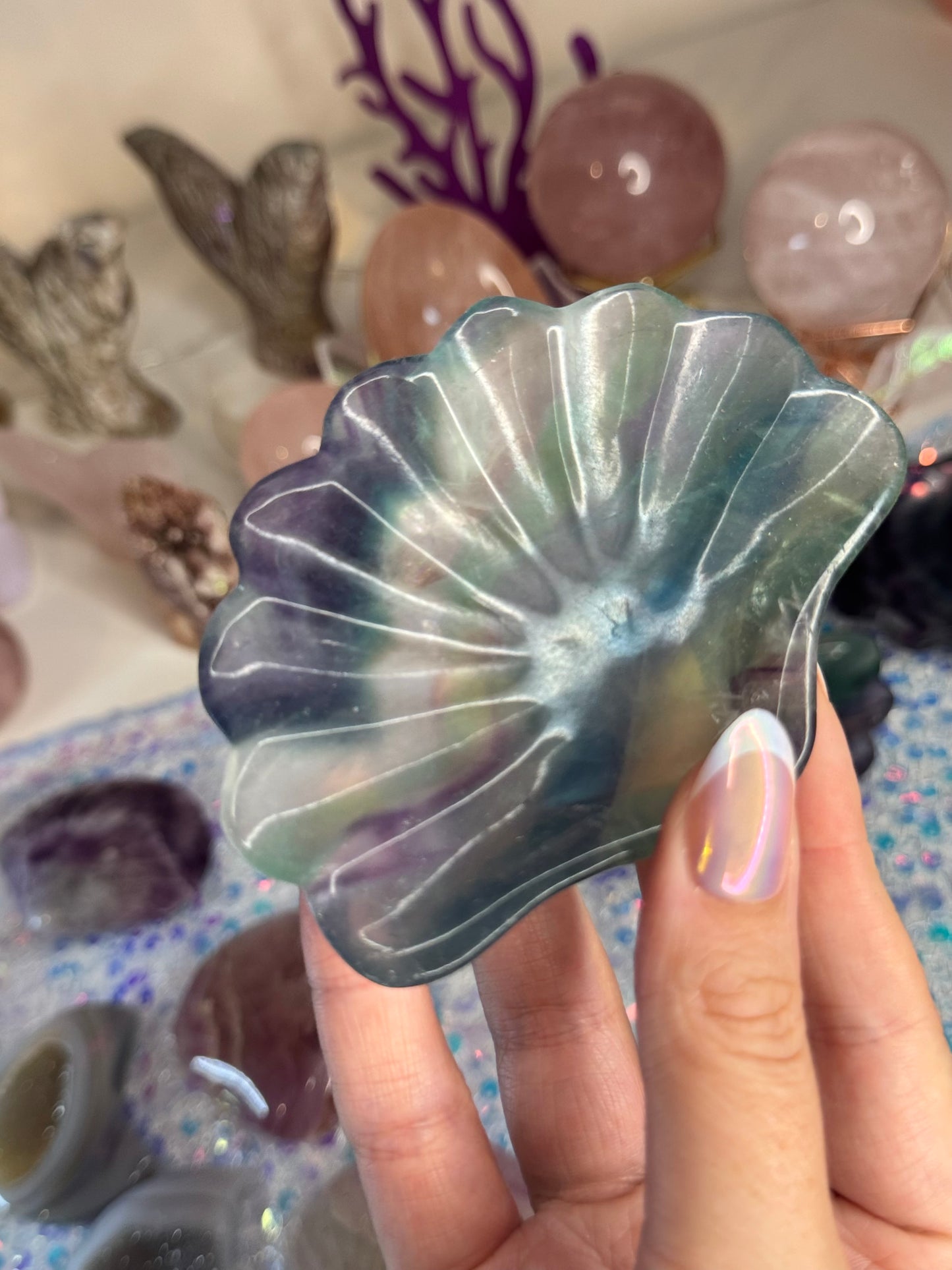 Fluorite Seashell Dish