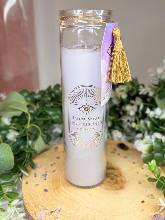 Tall Manifestation Candle - Amethsyt