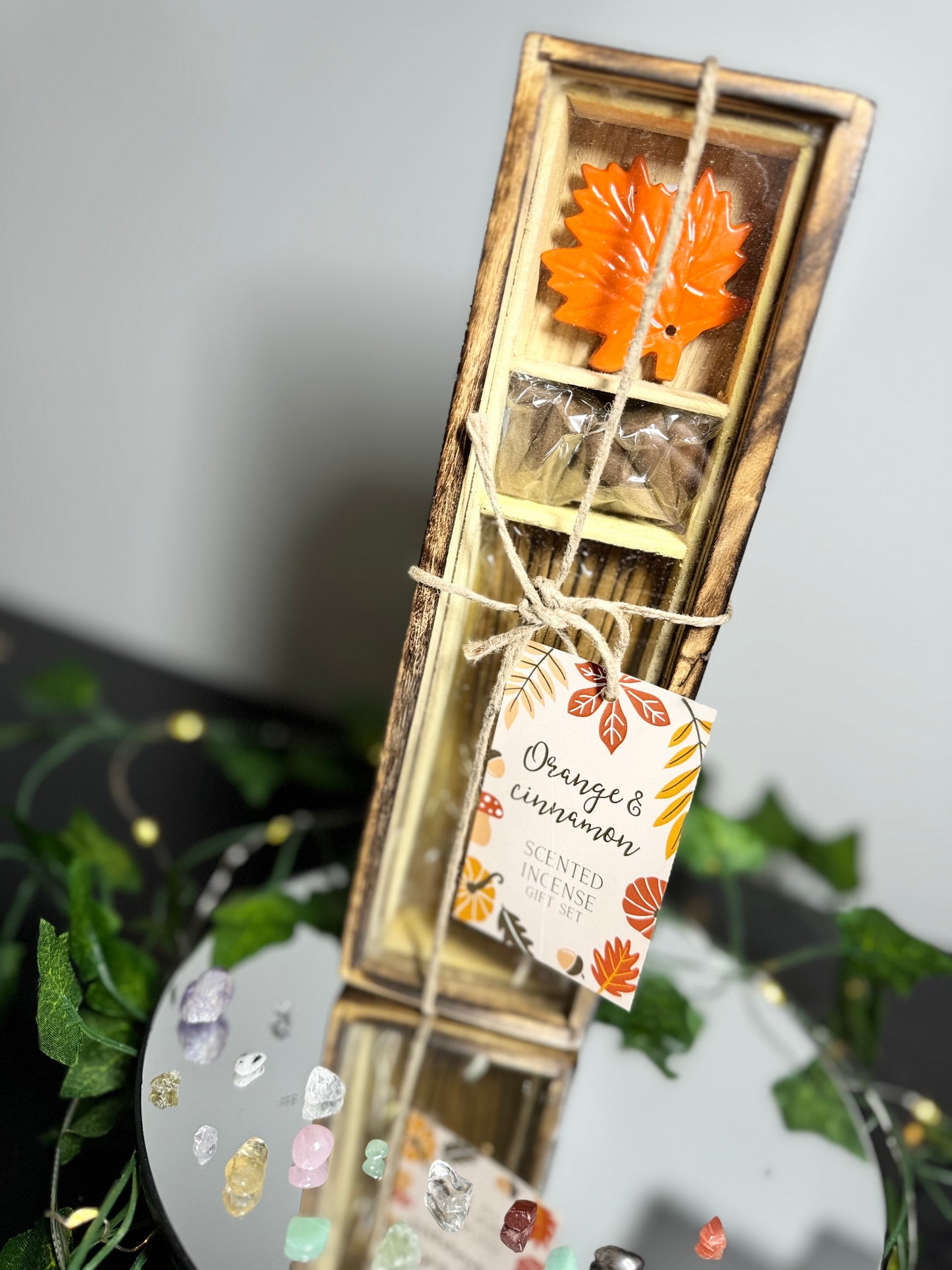 Autumn Leaf Orange and Cinnamon Incense Gift Set