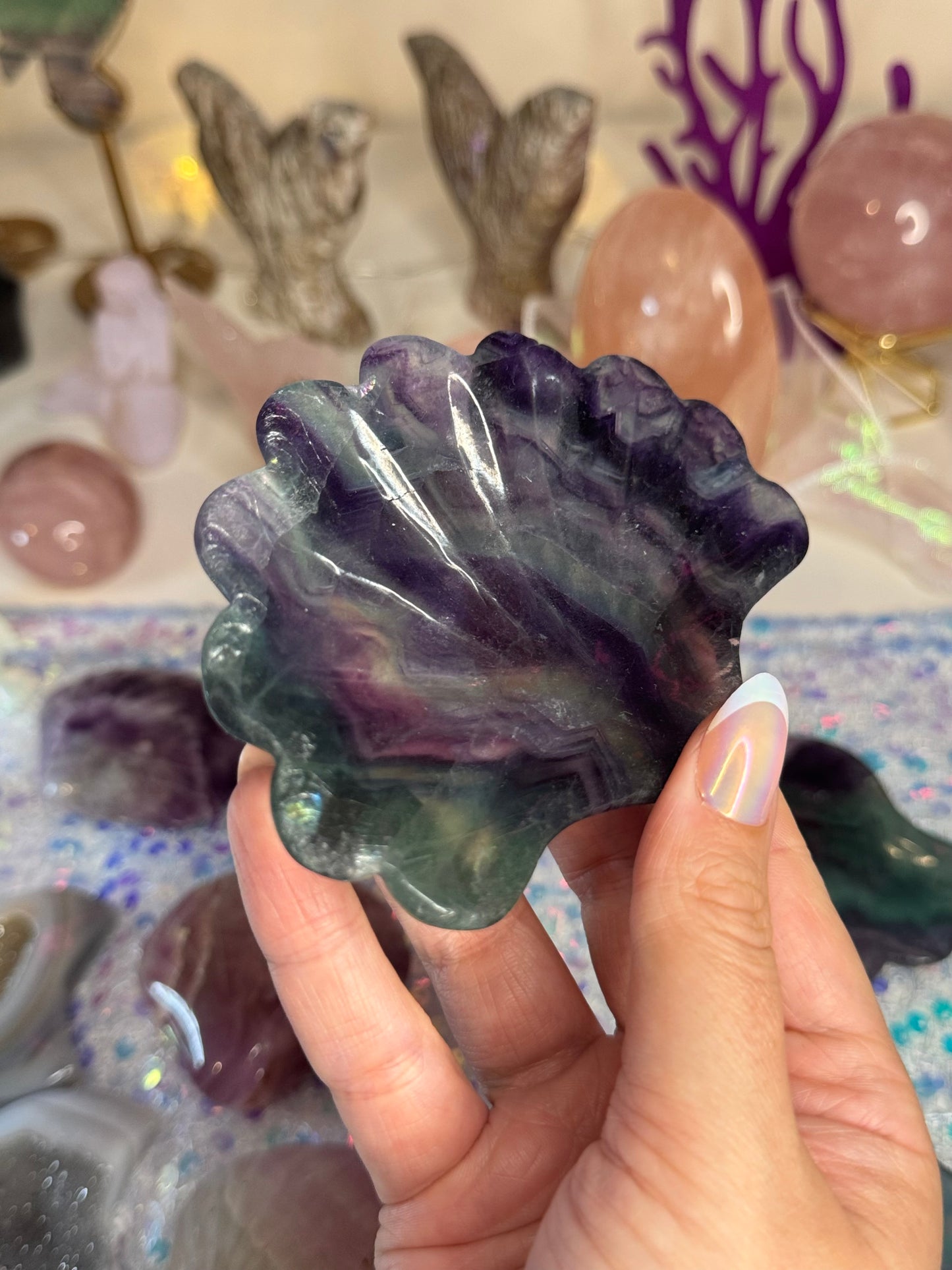 Fluorite Seashell Dish