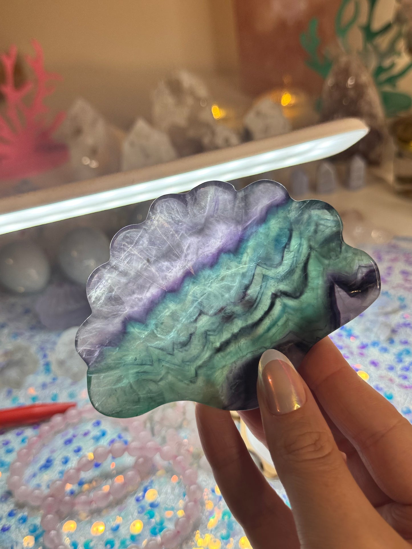 Fluorite Seashell Dish