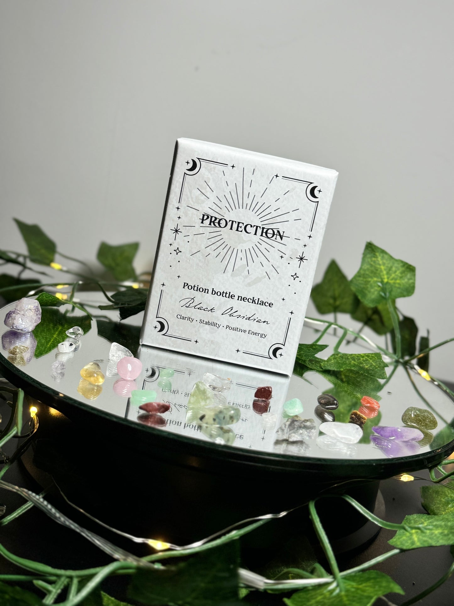 Protection Crystal Chip Potion Bottle Necklace
