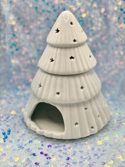 White Christmas Tree Wax Melt Burner