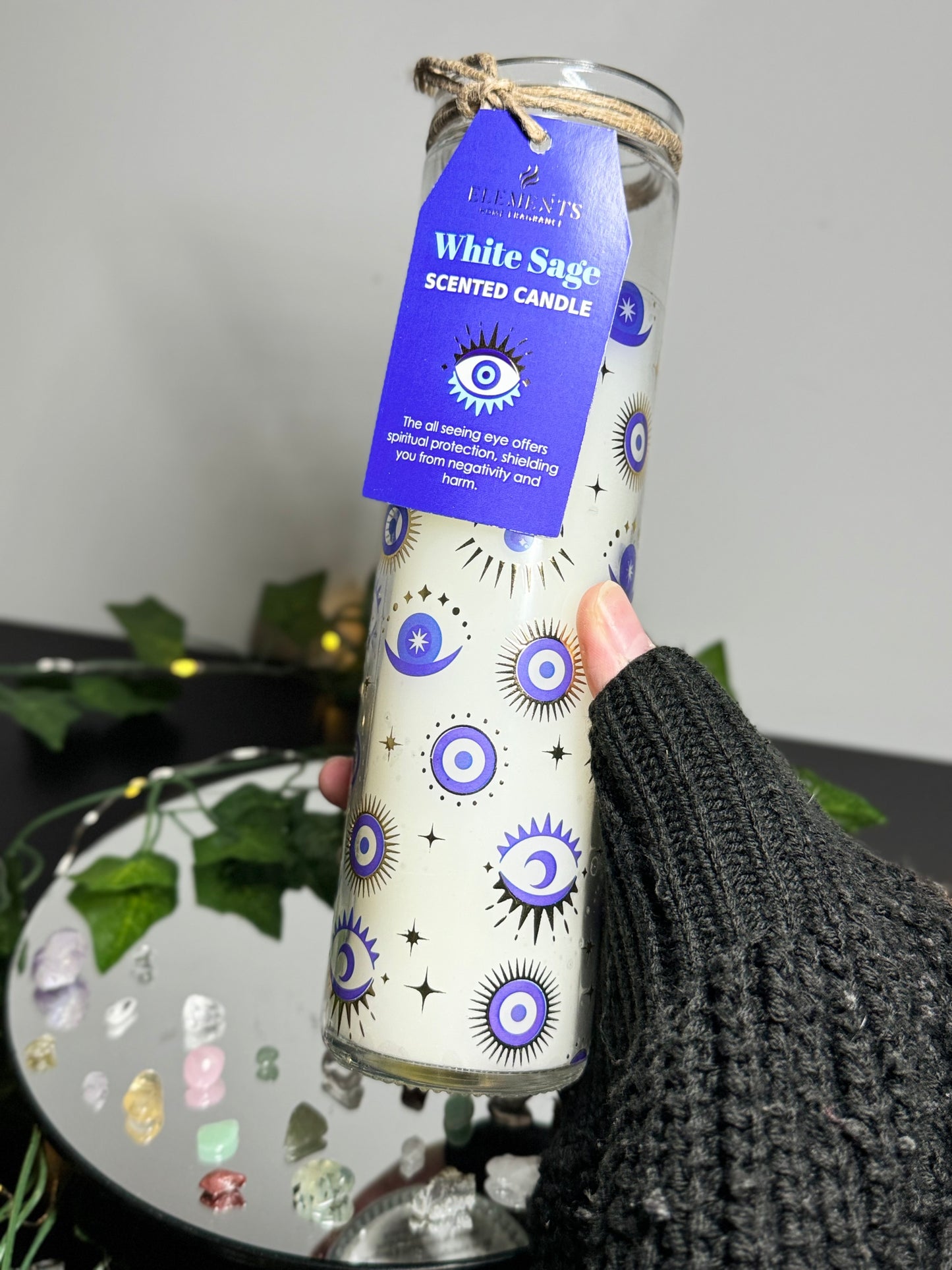 All Seeing Eye White Sage Tube Cande