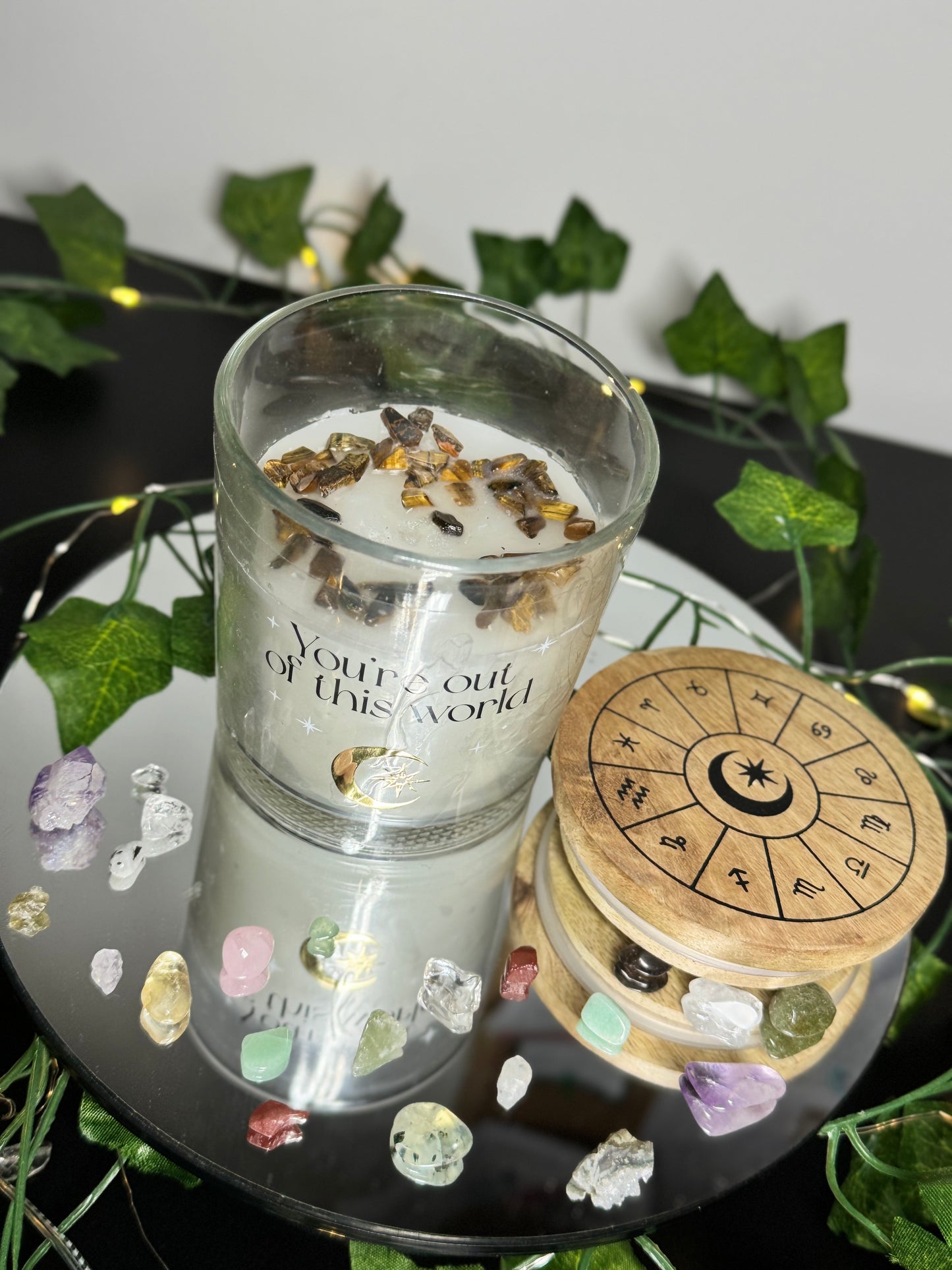 Vanilla Stardust With Tigers Eye Crystal Chip Cande