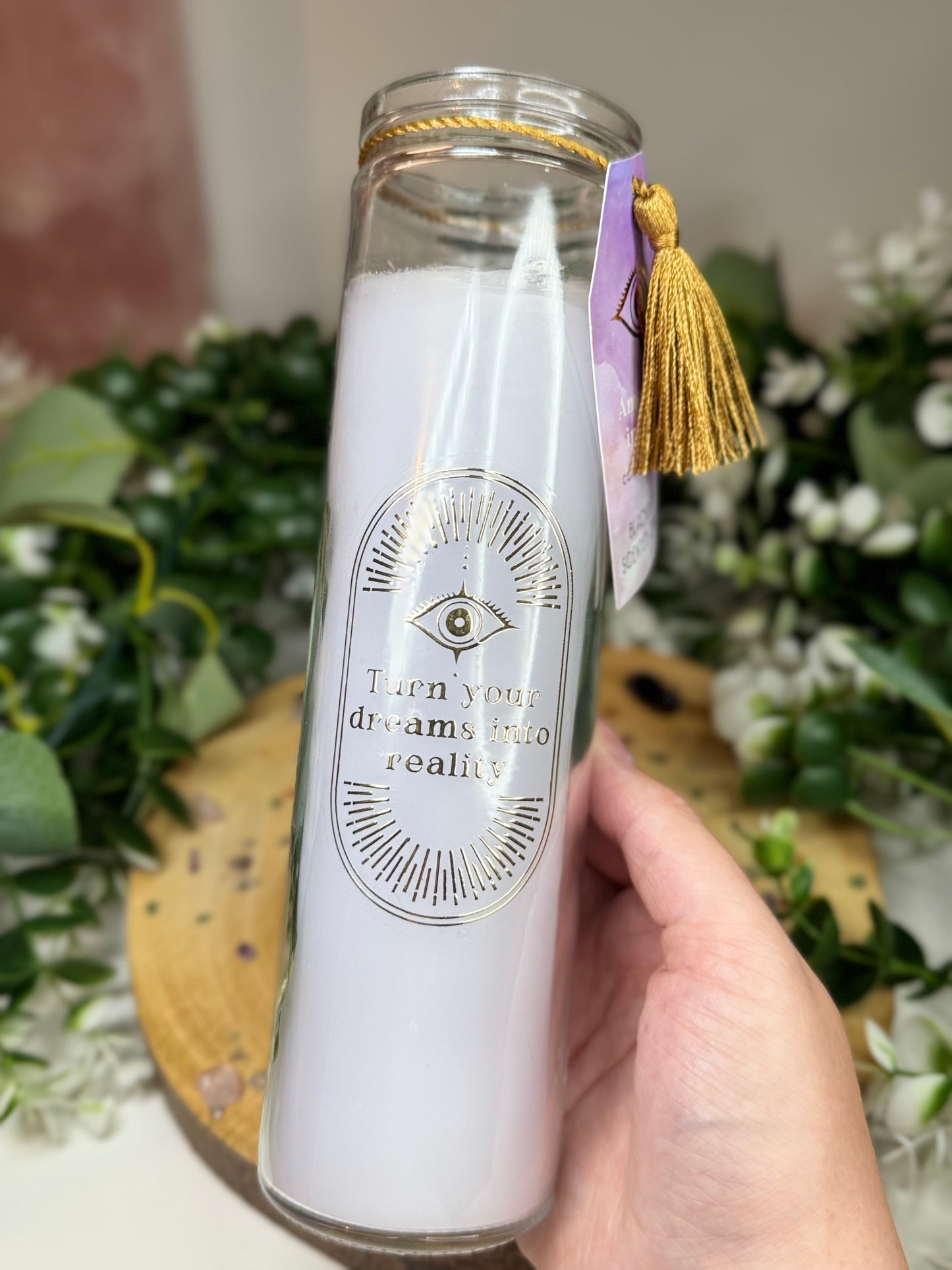 Tall Manifestation Candle - Amethsyt