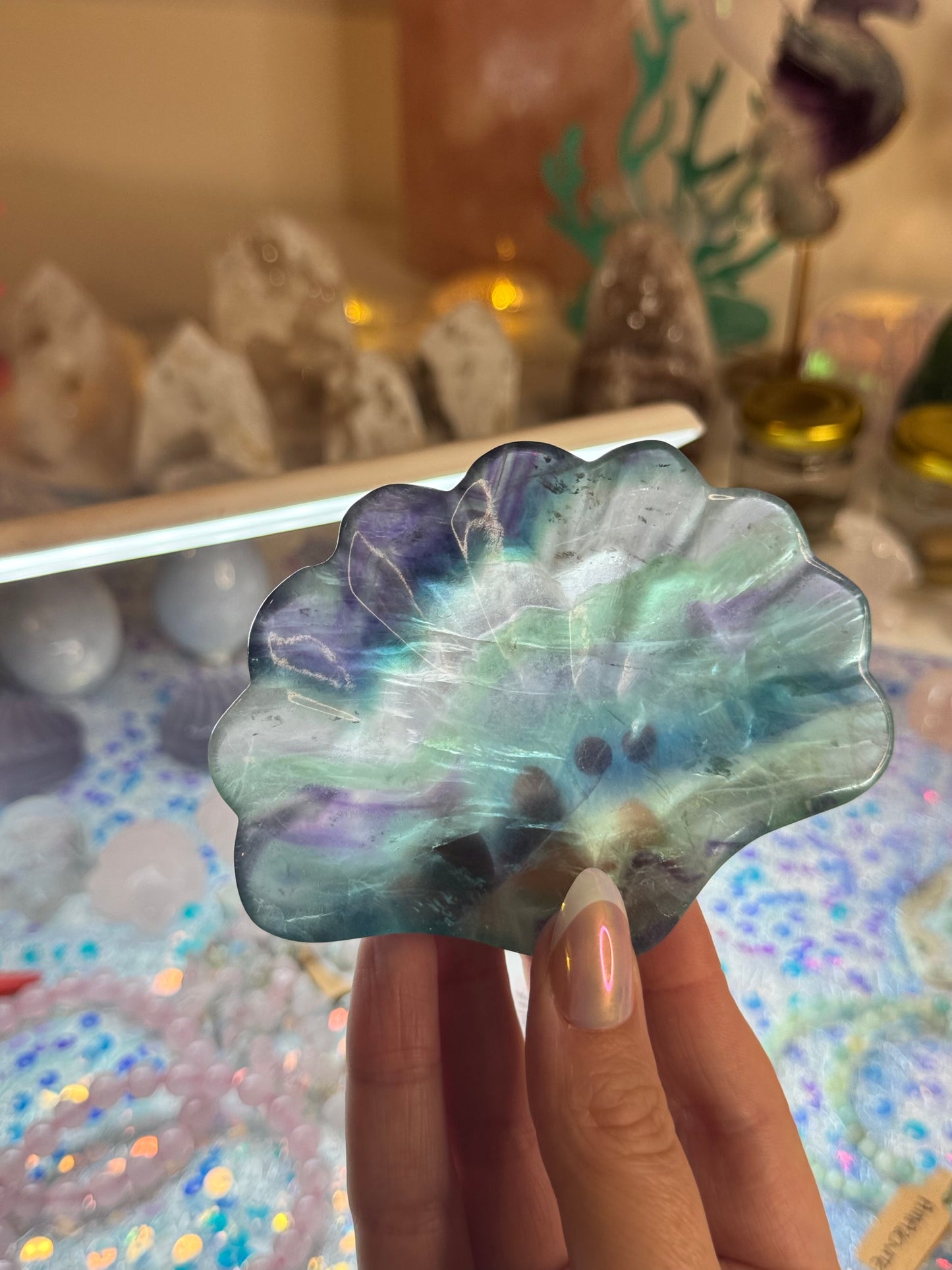 Fluorite Seashell Dish