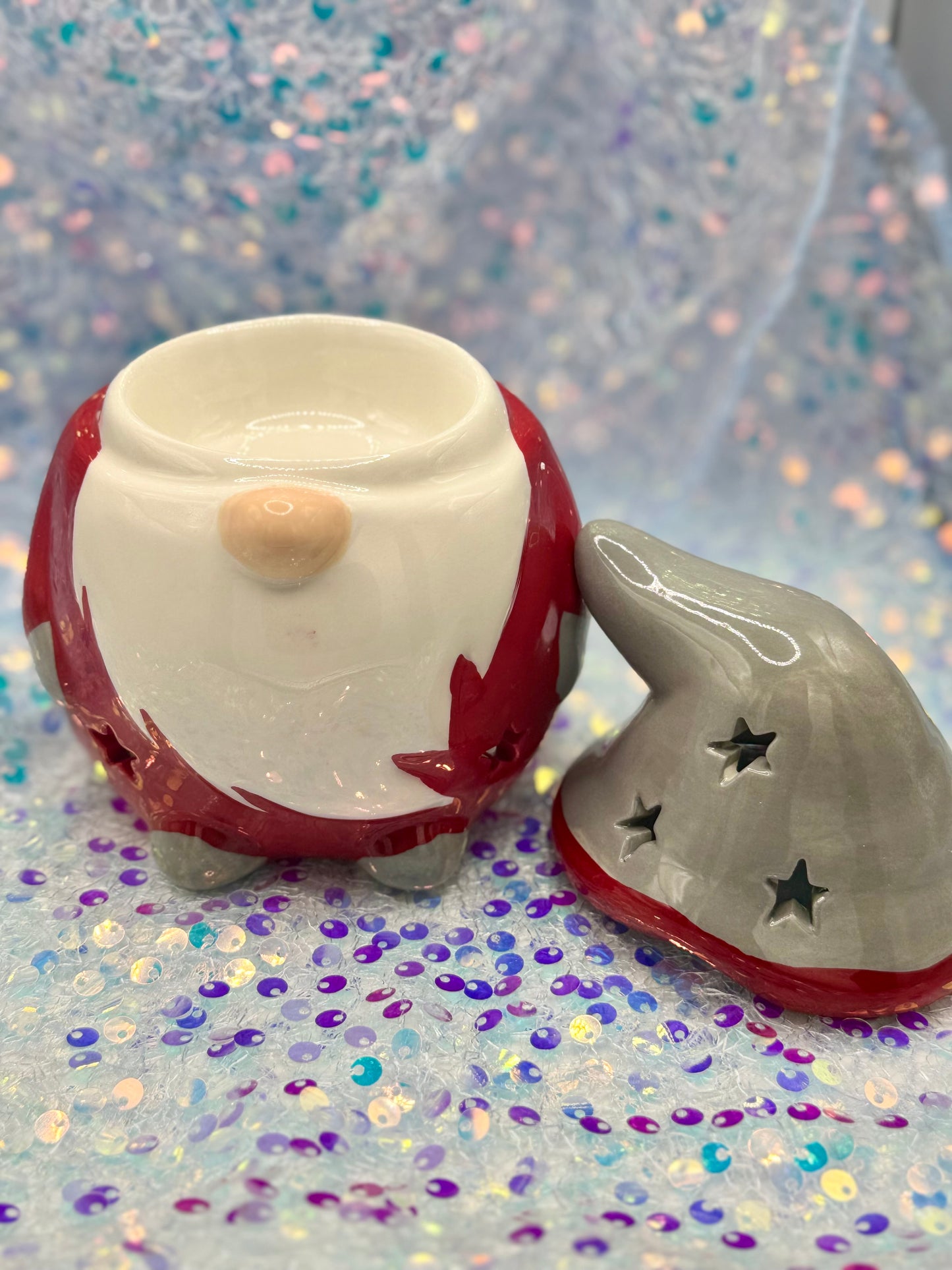 Red & Grey Gonk Wax Melt Burner