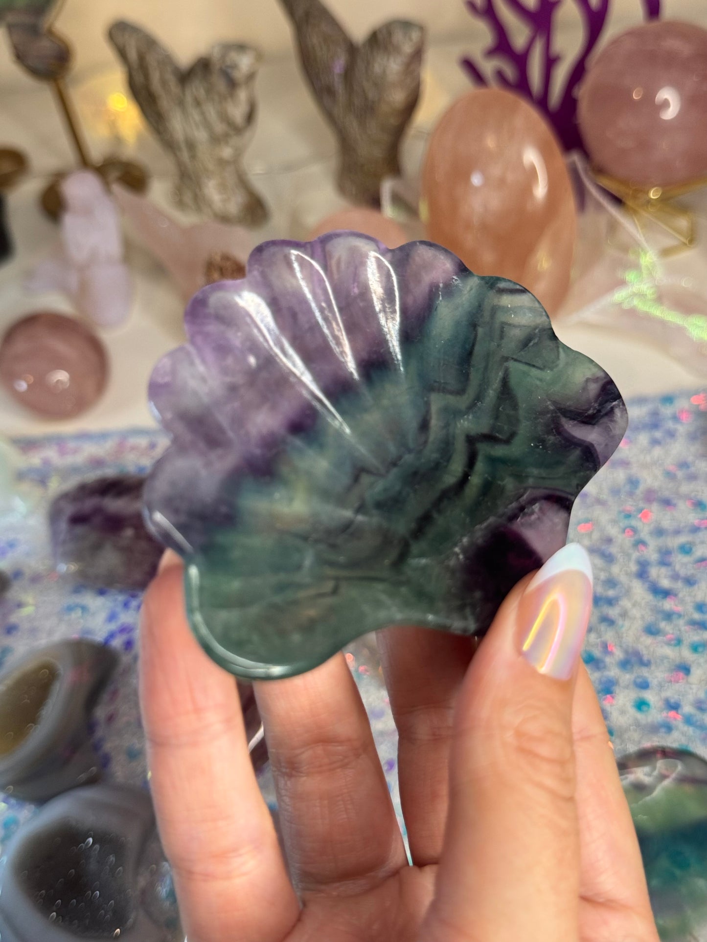 Fluorite Seashell Dish