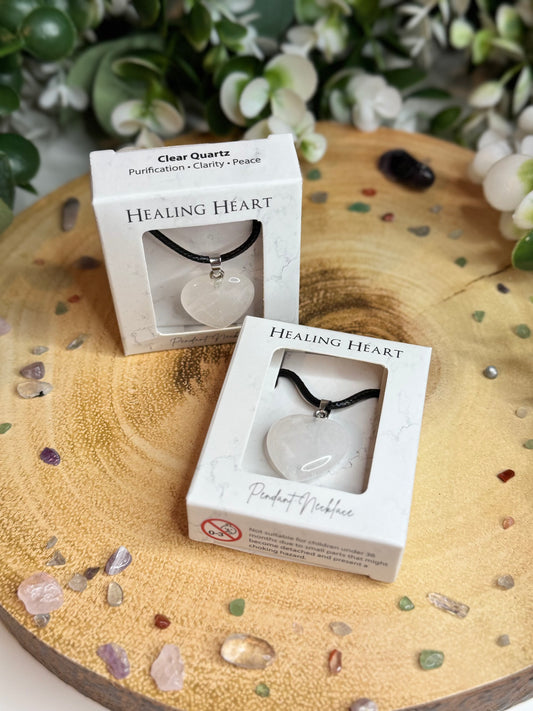 Clear Quartz Heart Necklace