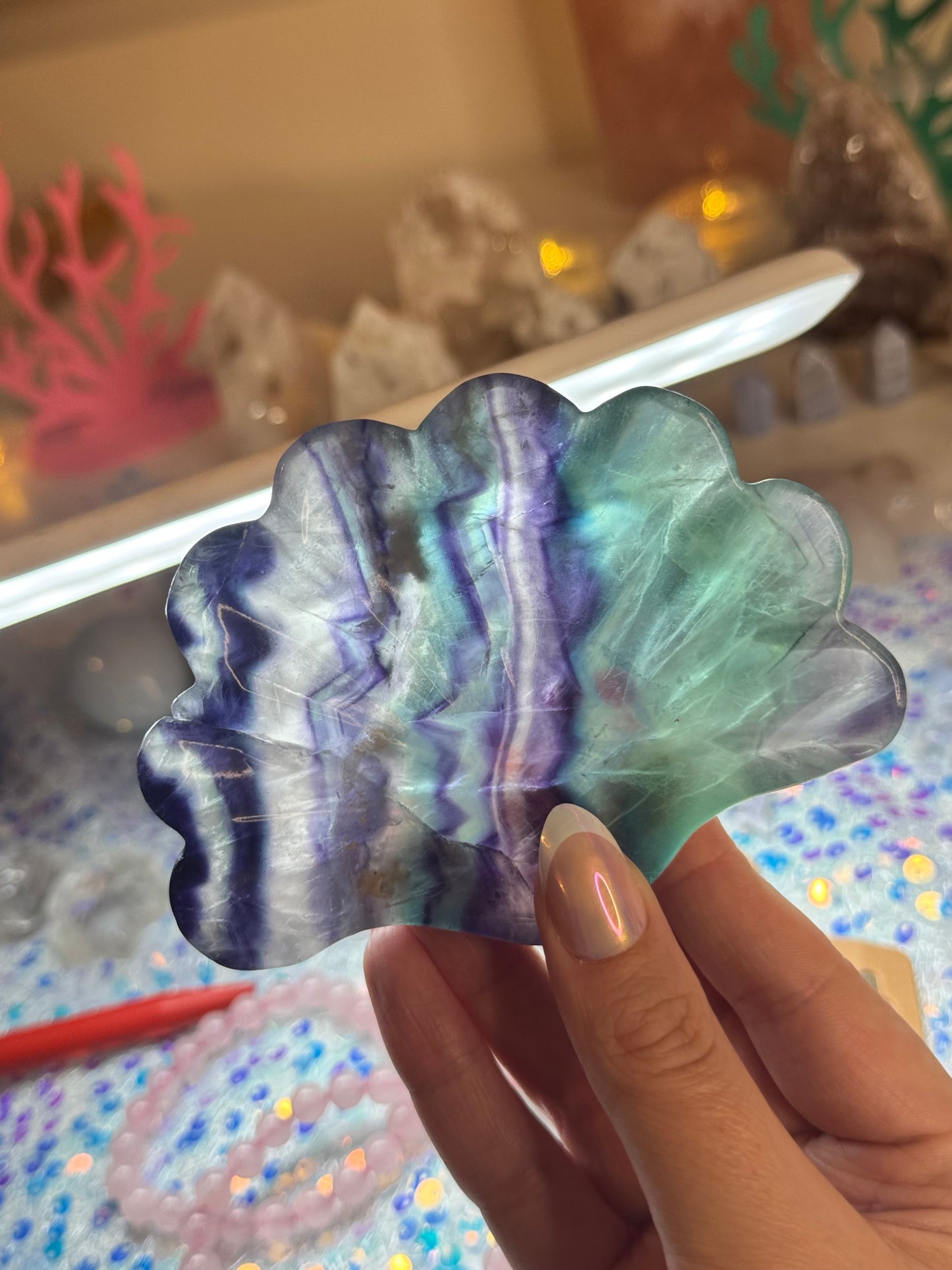 Fluorite Seashell Dish