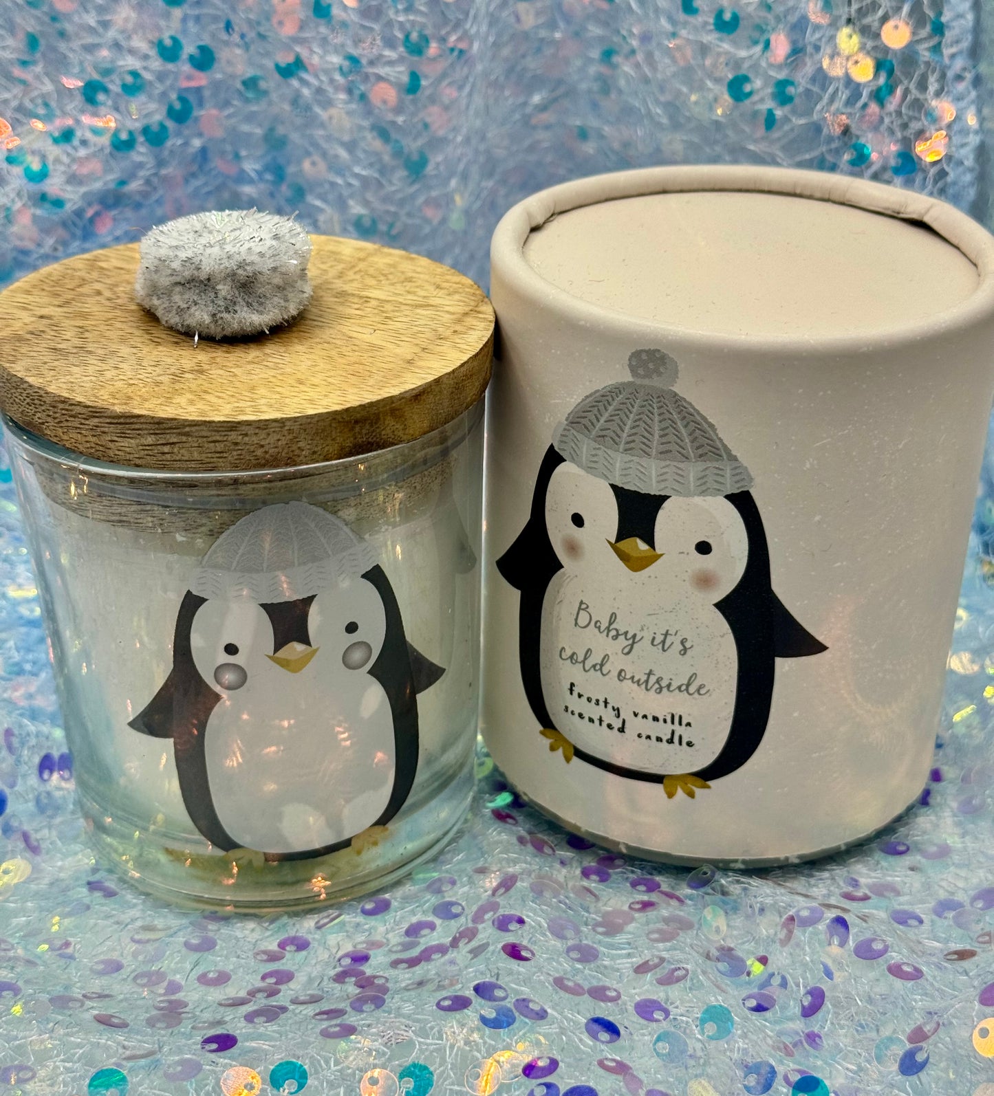 Frosty Vanilla Penguin Scented Candle