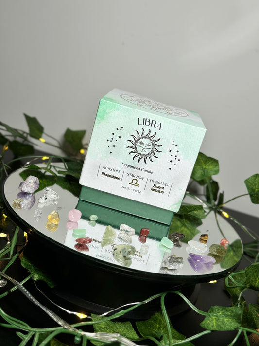 Libra Gemstone Crystal Chip Candle